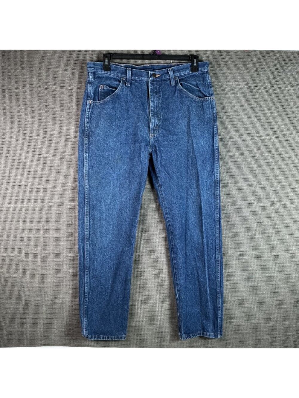 Rustler Mens Blue Denim Jeans 36x32 Relaxed Fit 100% Cotton Classic Straight Leg